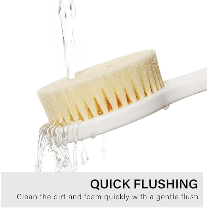 KREQU Bath Brush Back Scrubber for Bathing, Body Brush With Soft Comfortable Bristles Long Handle Gentle Exfoliation Improve Skin's Dry Brushing Body Back Scrubber for Shower - Image 4